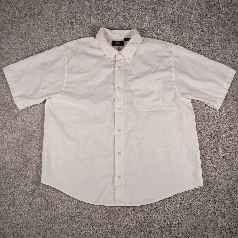Route 66 XL Linen Button Down Mens‎ Shirt - Picture 2 of 11